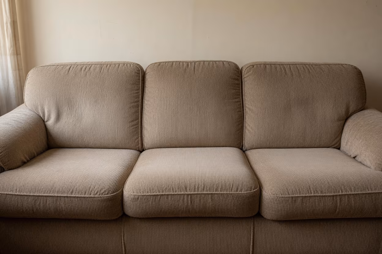 Sofa po praniu ekstrakcyjnym – odświeżona tkanina, wizualizacja w Oławie